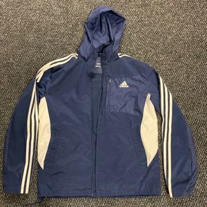 Adidas Navy Blue/White Windbreaker Jacket S
